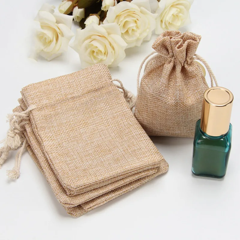Bolsas Para Joyeria Mayoreo Jewelry Bags Jute Drawstring Bag Bead Packaging Bags Gift PouchesADS-in