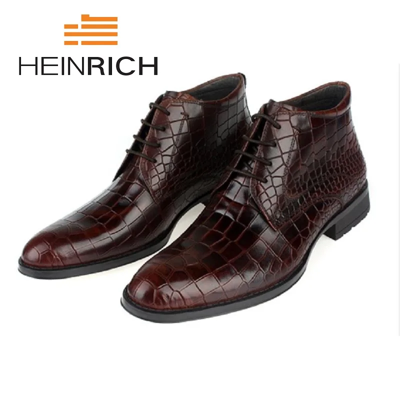Padrão Masculino Calçado Tenis brown De Sapatos Couro Heinrich Genuíno Black Homem Adulto Homens Botas Inverno Dos Tornozelo Novo Pedra 6UUnOHPqxZ