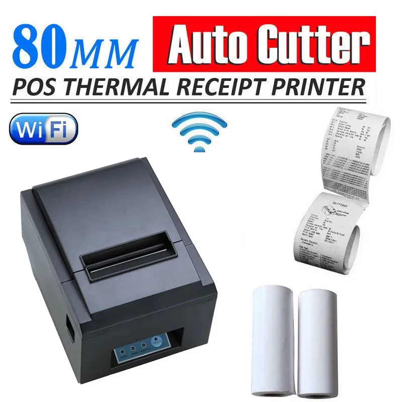 Wireless 300mm/sec 80mm Auto Cut Wifi POS Thermal Receipt Barcode Label