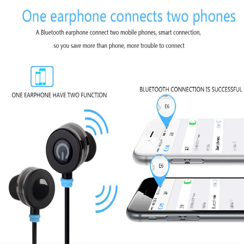 

New Fashionable Sports Bluetooth Headset Portable Noise Concelling Earphone Running for All Universal Smart Phone
