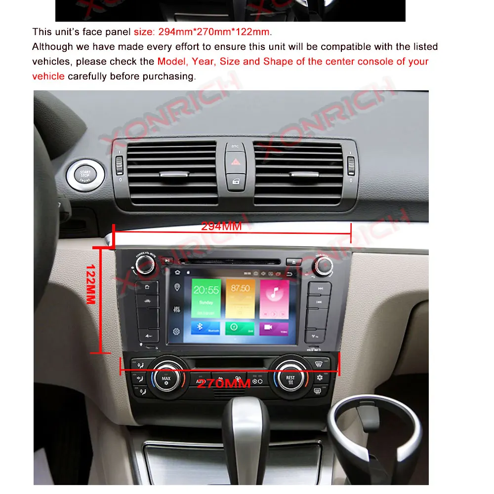 Best 2 Din Autoradio Android 8.0 Car DVD player GPS Navigation Headunit For BMW 1 Series E81 E82 E87 E88 116i 118i multimedia stereo 10