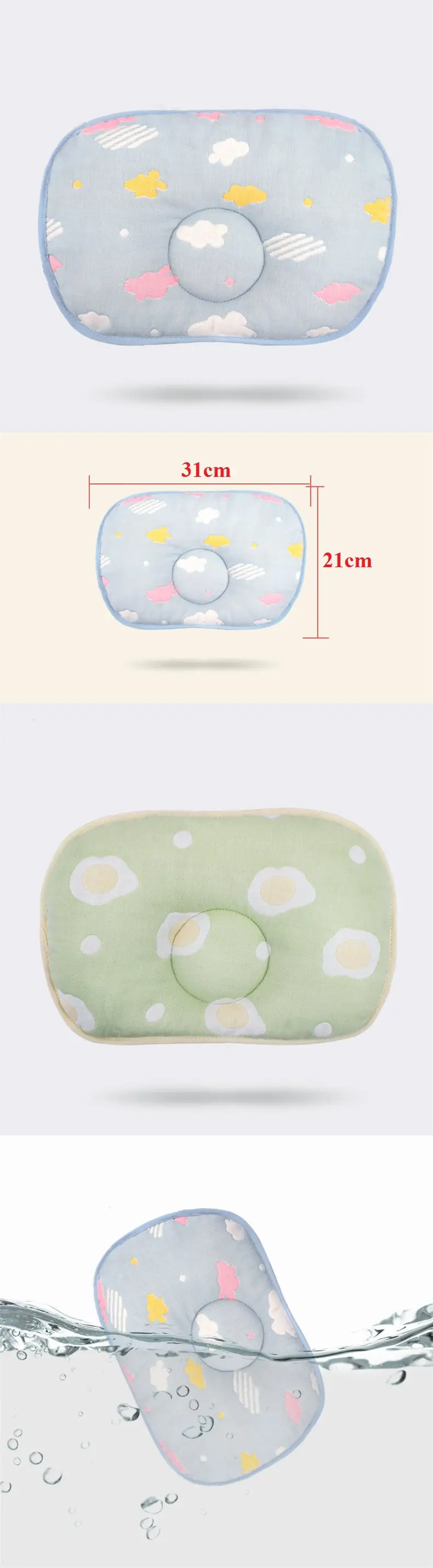 Муслиновая детская подушка дышащий пот-абсорбирующий форменная Подушка новорожденный сон позиционер поддержка подушки детское