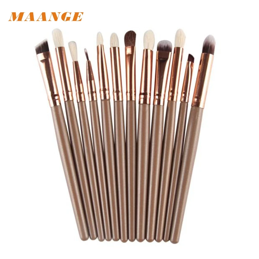 MAANGE 12 pcs Makeup brushes sets Pro hair eyebrow foundation brush cleaner Cosmetics maquiagem