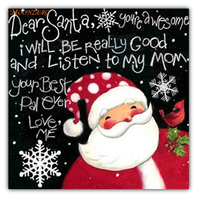 

5D Painting Diamond Full Diamond Diamond Embroidered Diamond Black Rhinestone Decoration Santa Claus Christmas Gift Home Decor