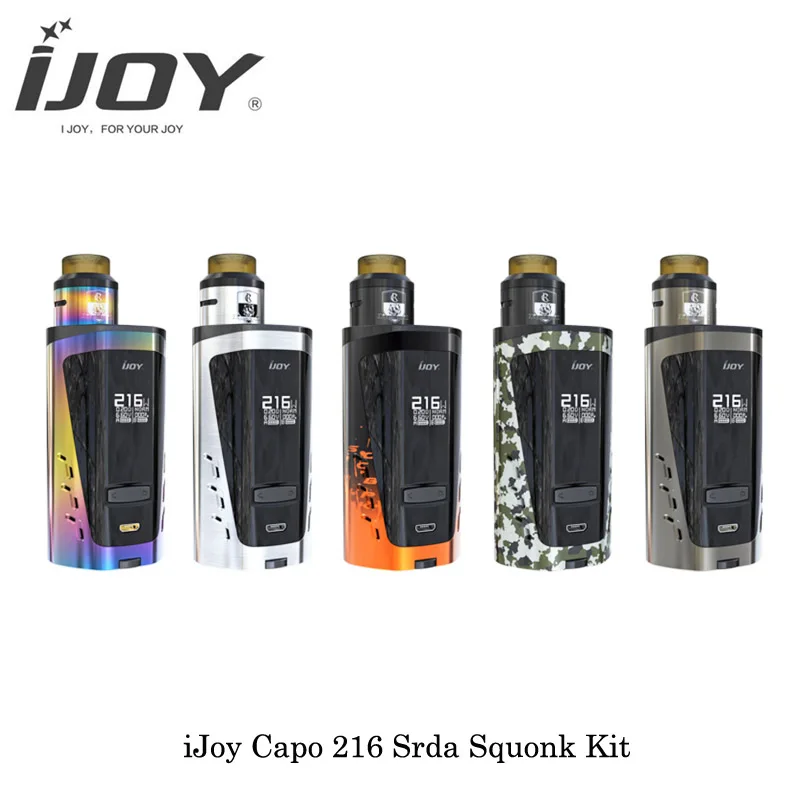 Электронная сигарета iJoy Capo 216 216W Srda Squonk Kit с комбо RDA Coil питается от 18650/20700 Vape Fit Cotton