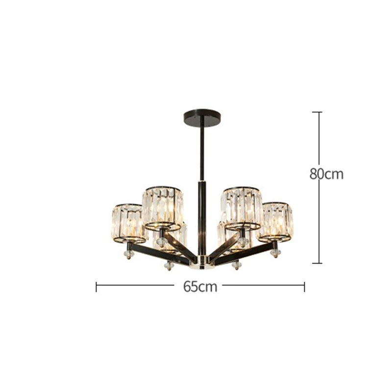 Светодиодный светильник для гостиной, светодиодный светильник, хрустальная люстра для спальни, светильник, подвесной светильник, современный Декор для дома - Цвет абажура: 6 lights