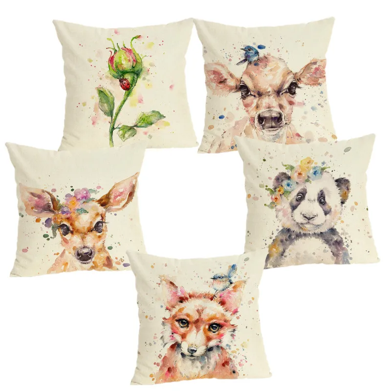 

2019 Pillow Case 45x45 Cartoon Animals Pillow Cover Cushion Cover For Sofa Home Decoration Pillowcase
