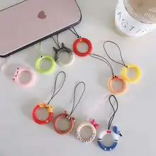 Кавайный милый мультяшный популярный аниме силиконовый ремешок для мобильного телефона шнур для IPhone huawei Smart Phone веревка