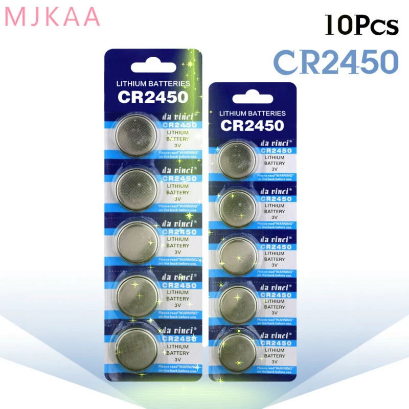 

10pcs/pack CR2450 Button Batteries KCR2450 5029LC LM2450 Cell Coin Lithium Battery 3V CR 2450 For Watch Electronic Toy Remote