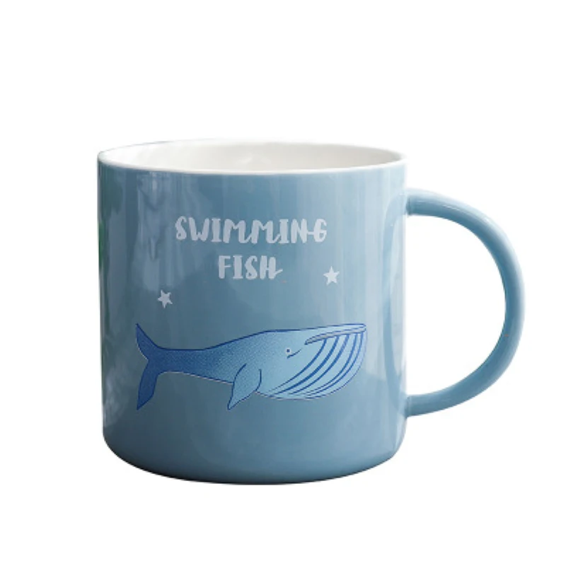 

400ml Plant Animal Pattern Ceramic Mug With Handle Heat Resistant Coffee Milk Breakfast Tea Cup Drinkware Cute Student Gift