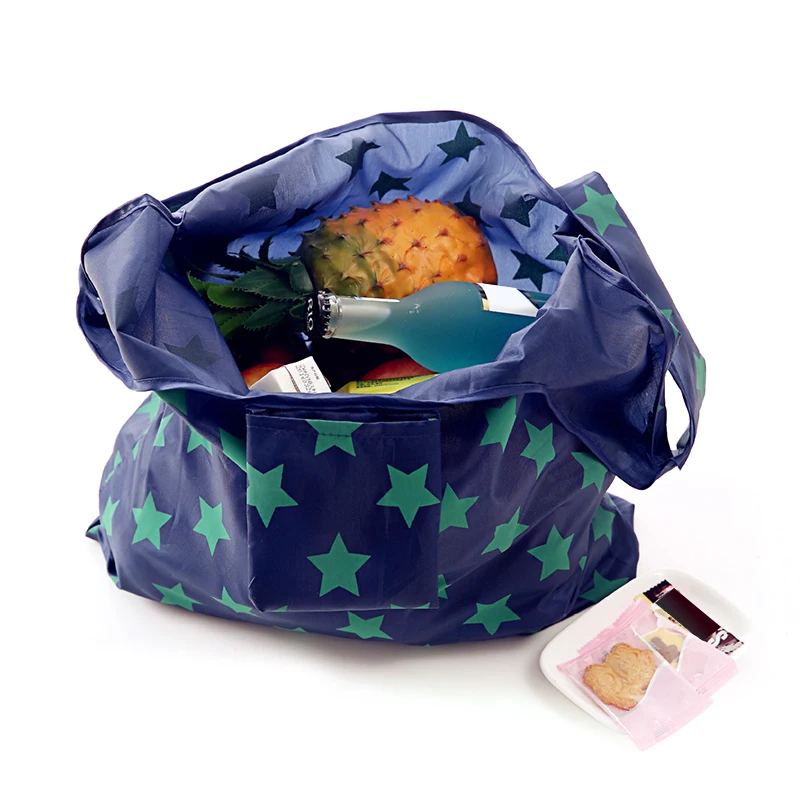 Складная эко хозяйственная сумка, сумка-тоут, переносная многоразовая сумка для хранения продуктов, кактус, фламинго, в горошек, сумки для хранения, подвесной Органайзер