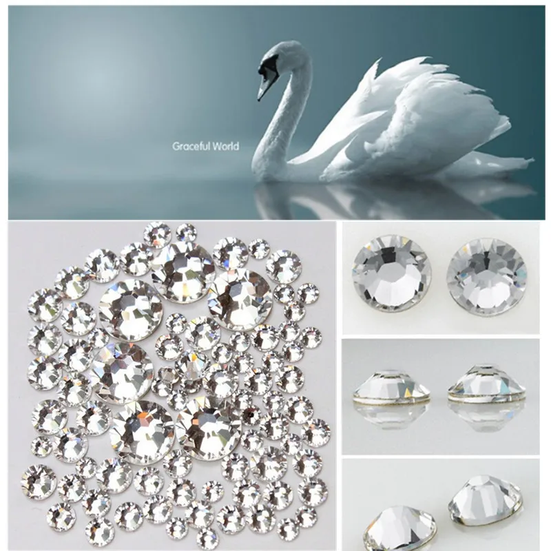 

(ss3/ss4/ss5/ss6/ ss8 /ss10 /) Small Size Nail Art Rhinestone Crystal Clear Flatback Non Hot Fix Rhinestone without Glue SANRS01