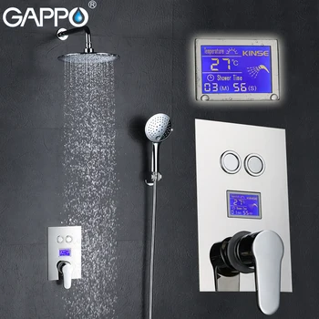 

GAPPO in-Wall bathtub faucet tap bathroom shower faucet Chrome LED Digital Temperature bath thermostat shower tap Torneira de
