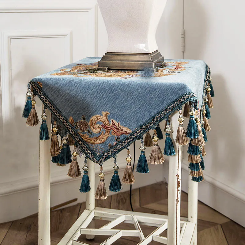 

ROMANZO Modern Bedside Cloth TV Unit Coffee Tablecloth Top Quality Chenille Thick Fabric With Pendant Table Cover