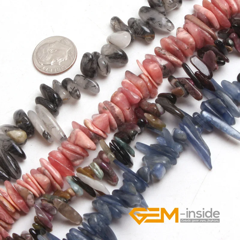 

Sitck Beads Natural Stone Beads For Jewelry Making: Tourmaline, Kyanite, Rhodonite,Black Rutilated Quart, Strand 15" Wholesale