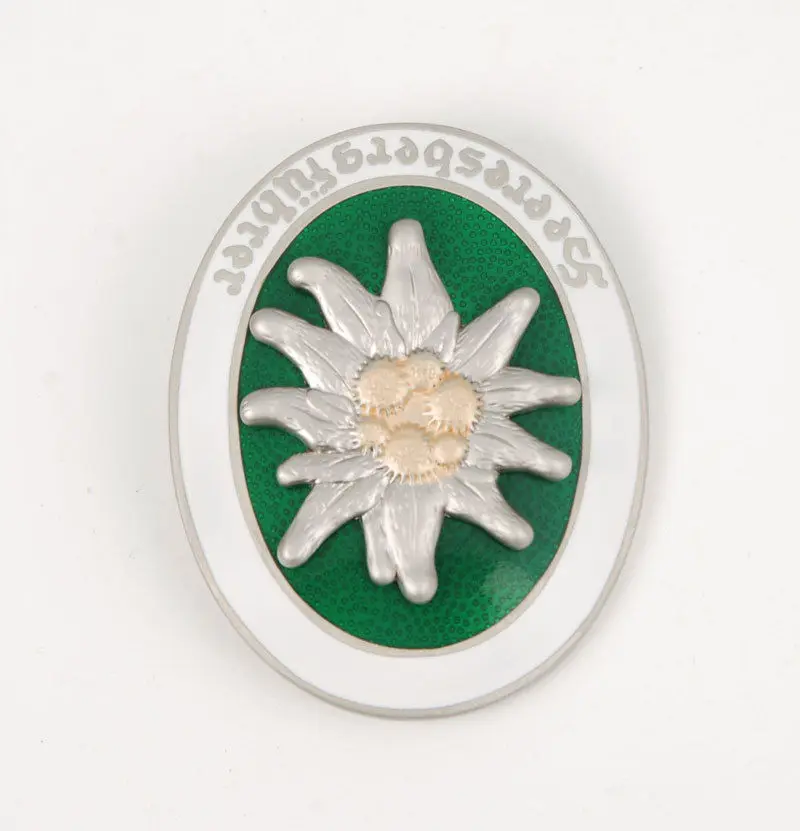 

WWII GERMAN MOUNTAIN TROOPS PARATROOPER EDELWEISS MILITARY BADGE AWARD SILVER