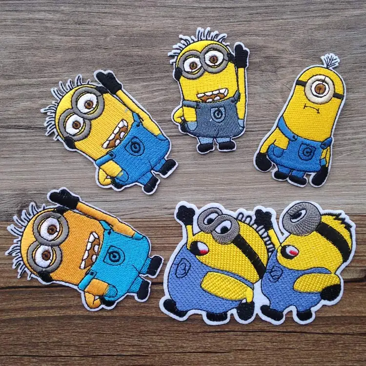 

Minions fabric patch applique child sweater minion clothes down coat denim embroidery adhesive decoration stickers car