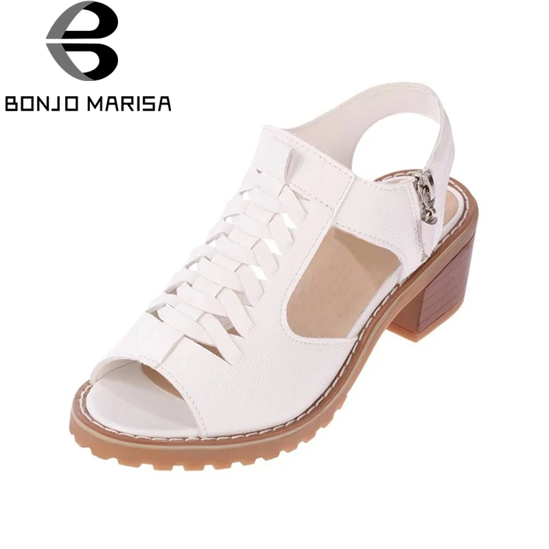 

BONJOMARISA Rome Gladiator Women Summer Shoes Vintage High Heel Open Toe Less Platform Sandals For Woman Ladies Footwear