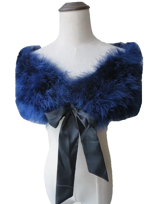 Меховая шаль из страусиных перьев для женщин, рождественский подарок, накидки для невесты, свадебной вечеринки с лентой