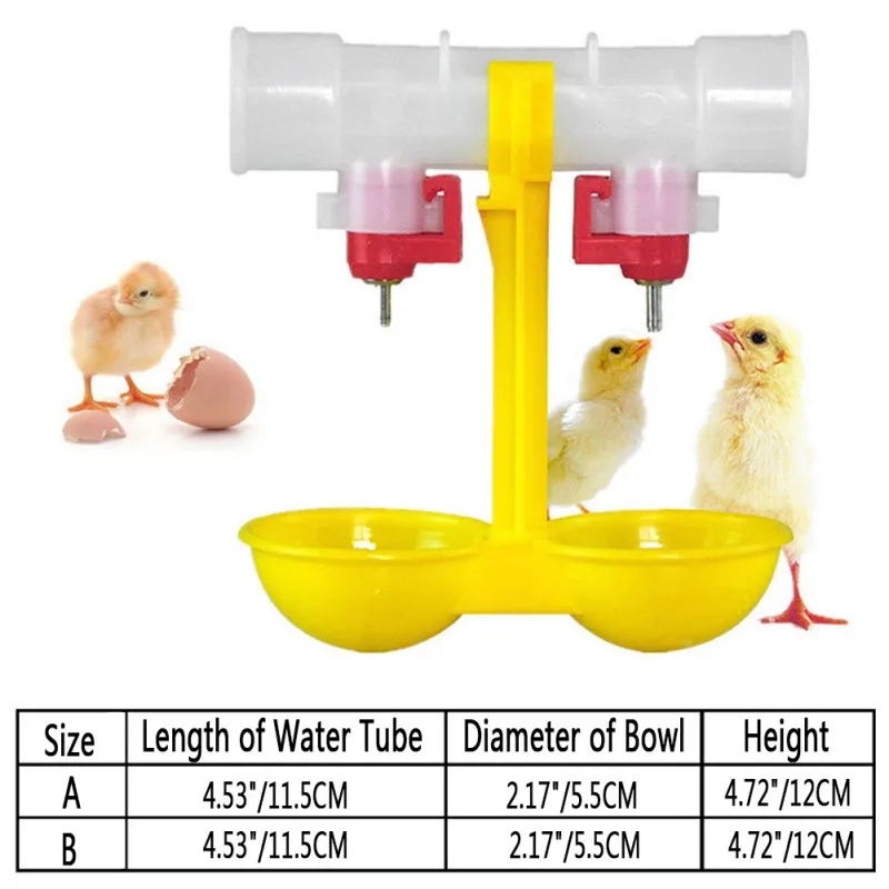 ПЭТ малые подачи воды животных питьевой висит кур чашки двойной выход сосок пьяница полива птицы Кормовые принадлежности
