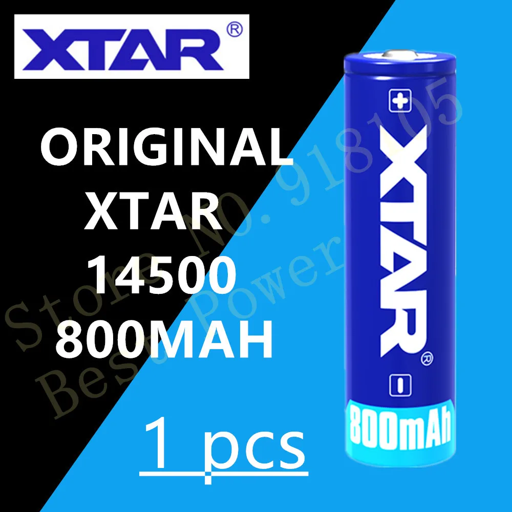 

1 pcs Li-ion XTAR 14500 800 mAh 3.7V Protected Lithium Rechargeable Battery Compatible with MC1 MC2 PB2 VC2 VC4 SV2 VP4 charger