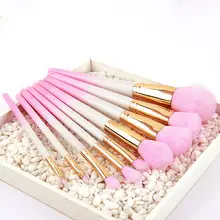 

Professional 9pcs Pink Gradient Make Up Brushes Set High Quality Beauty Foundation Powder Blush Cosmetic Tools Kit