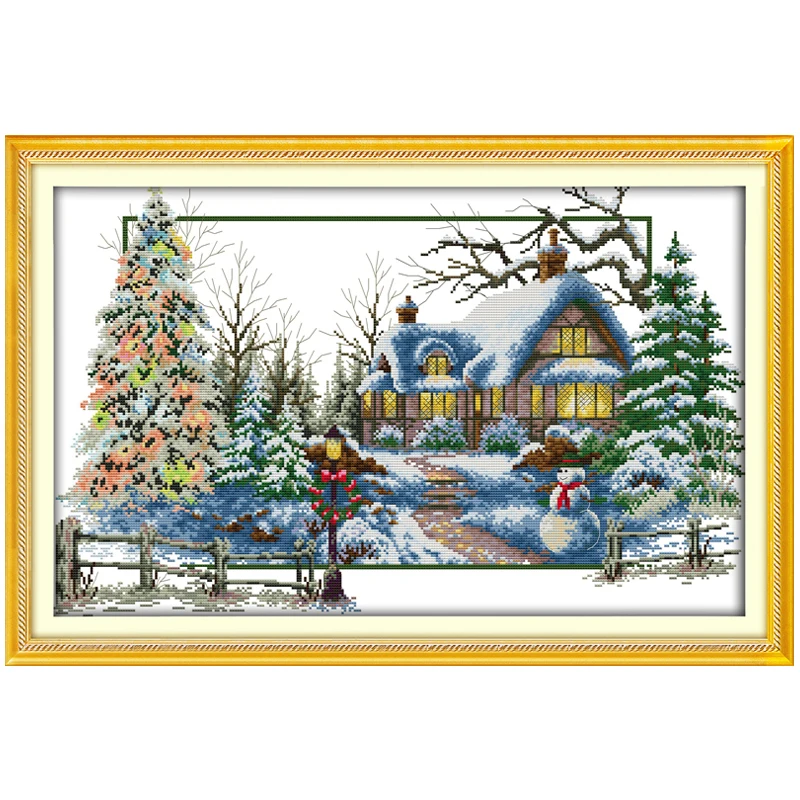 Four Seasons Patterns Counted Cross Stitch Set DIY 11CT 14CT 16CT Stamped DMC Cross-stitch Kit Embroidery Needlework Home Decor