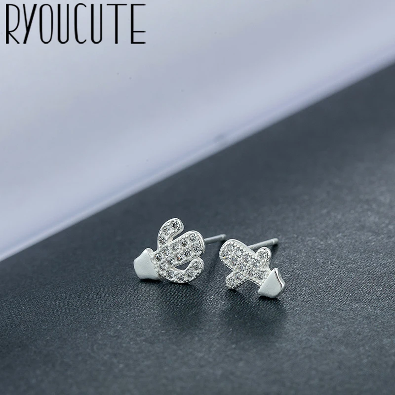 Серьги кактус RYOUCUTE из настоящего серебра для женщин роскошные брендовые