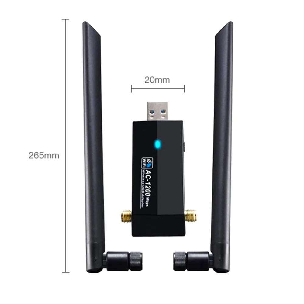 1200 Мбит/с длинный диапазон двухдиапазонный 5 ГГц беспроводной USB 3,0 WiFi сетевой адаптер антенны для домашнего офиса Настольный ноутбук ПК