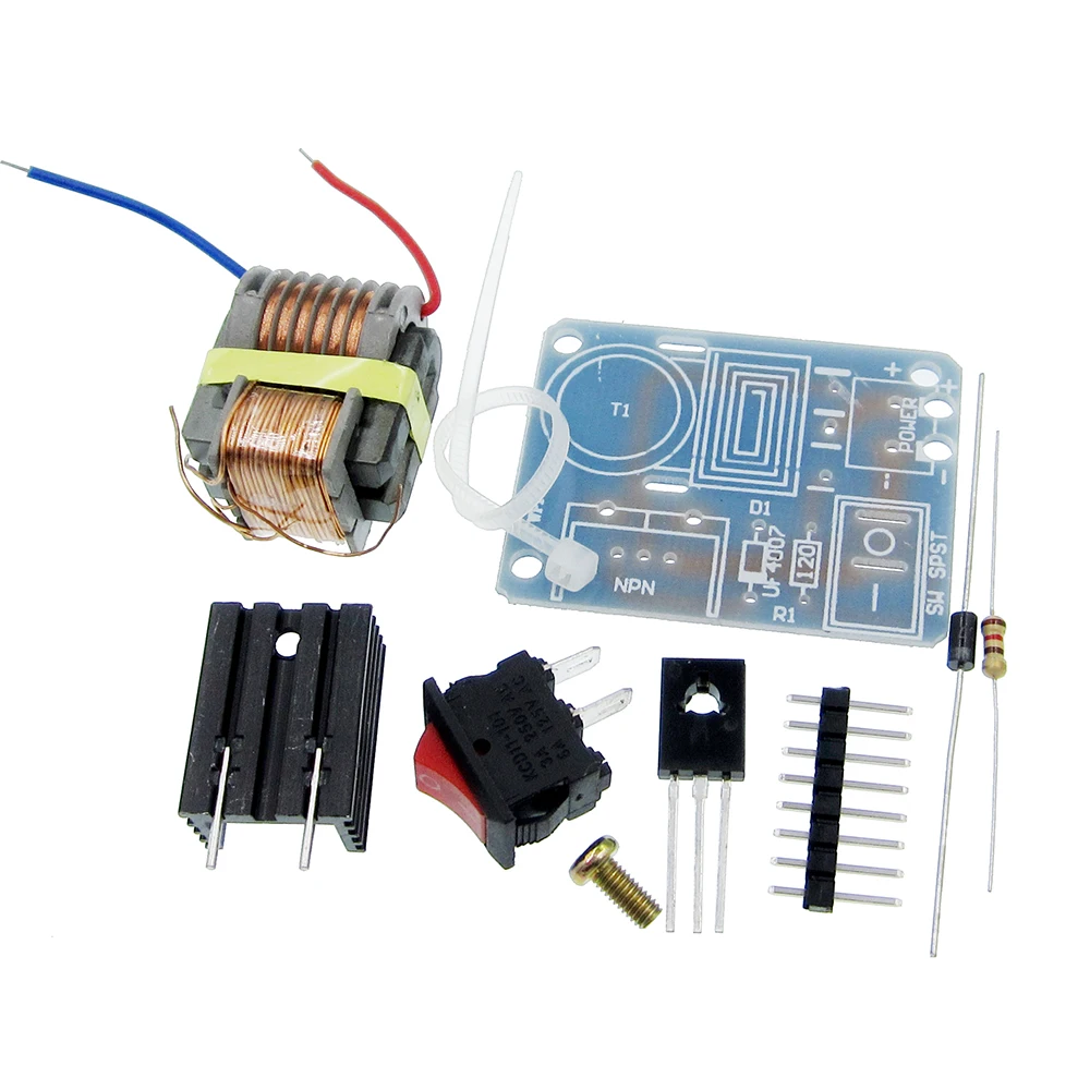 

15KV High Frequency DC High Voltage Arc Ignition Generator Inverter Boost Step Up 18650 DIY Kit U Core Transformer Suite 3.7V