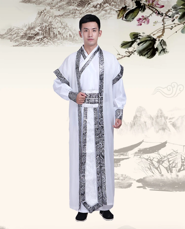 Hanfu мужской сценический костюм, костюм фехтовальщика Тан, одежда для женщин и мужчин, традиционный халат в китайском стиле, костюмы для выступлений - Цвет: as picture