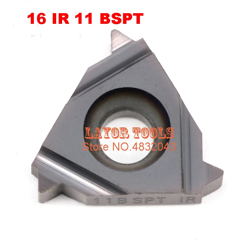 

10pcs 16 IR 11 BSPT Threaded Inserts Indexable Tungsten Carbide Threading Lathe Inserts for Threaded Lathe Holder