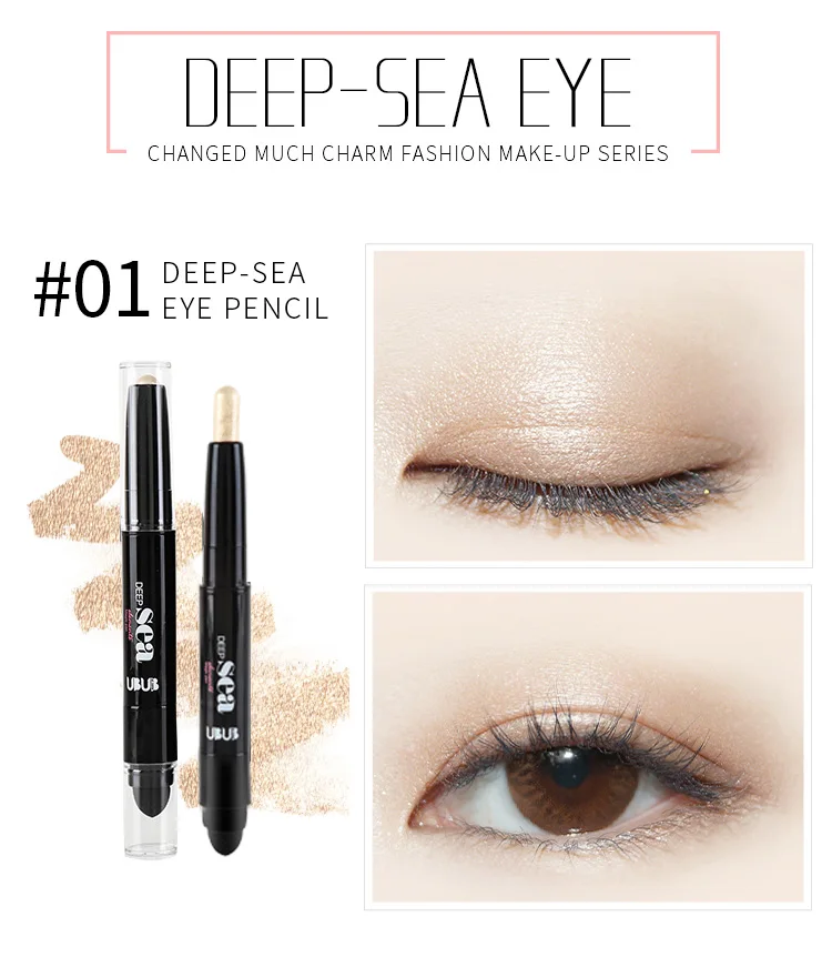 UBUB Double Head Eyeshadow Pencil Shimmer Luminous Earth Color Long Lasting Glitter Eye Shadow Palette Eyeshadows Korean Makeup (4)