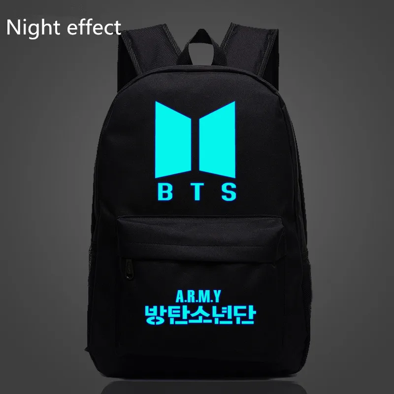 

2018 Men/Women Backpack Bag BTS Printed Barcelona Travel Bag Teenagers Schoolbag Night Luminous /Glowing Printed Laptop Backpack