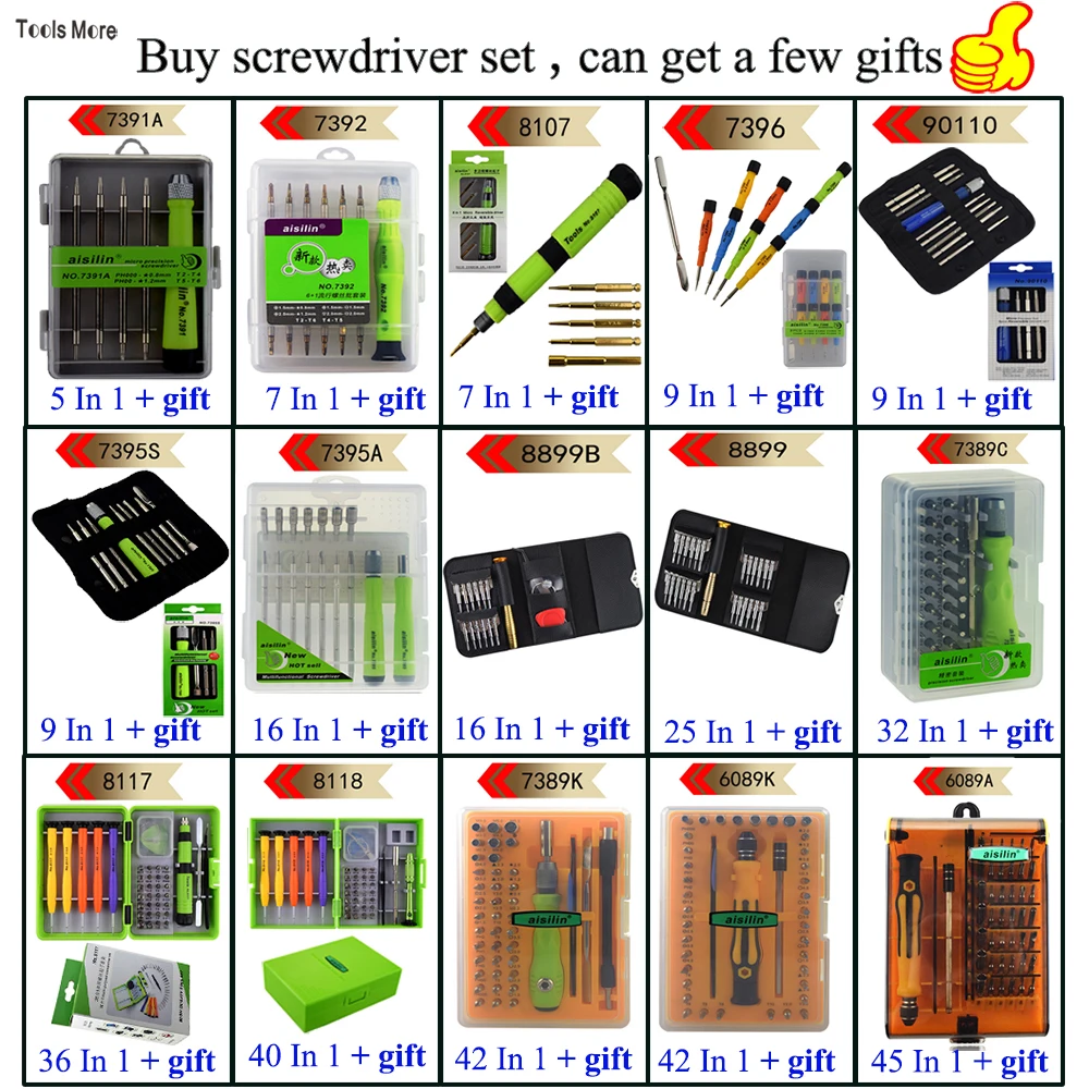 

Multitool Star Torx Tri wing Y000 Philips Screwdriver Bit Set Screw Driver Kit for iPhone 7 X Xiaomi Laptop Repair With Gift