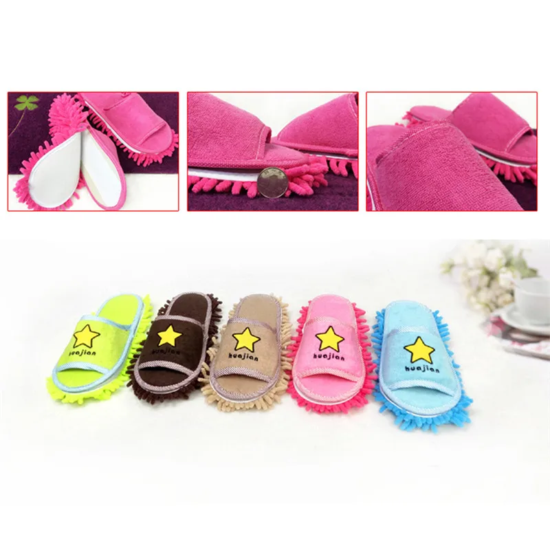 

Home Slippers Style Protable Mops Floor ground Cleaning tools Microfiber Chenille Dust Wipe Bedroom Accessories Supplies U3