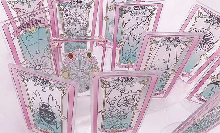

New 2018 Anime Card Captor Sakura Claer Card Fancy Magic Transparent Clow Card With Stage Cosplay Prop Acrylic Card Drop Ship