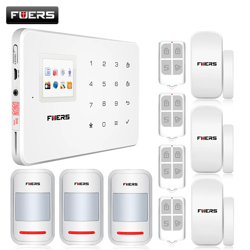 

2016 new ios app G18 Wireless GSM SMS TEXT Touch Keypad color Menu screen GSM Alarm Kit with 433mhz Wireless Window Door