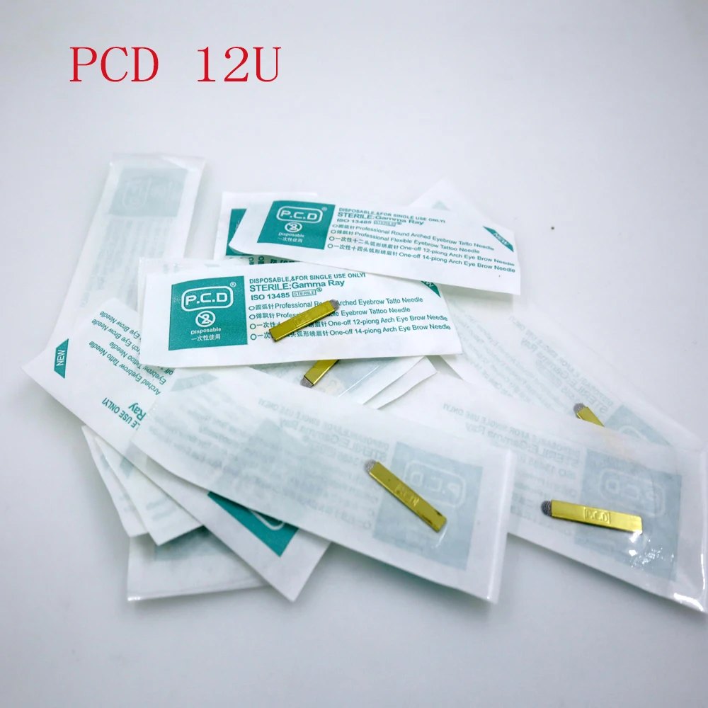 

In-kind shooting PCD 12Pins U Lamina Nano Blade Premium 12 Hard 0.25mm Permanent Makeup Microblading Needle For Tobori Pen