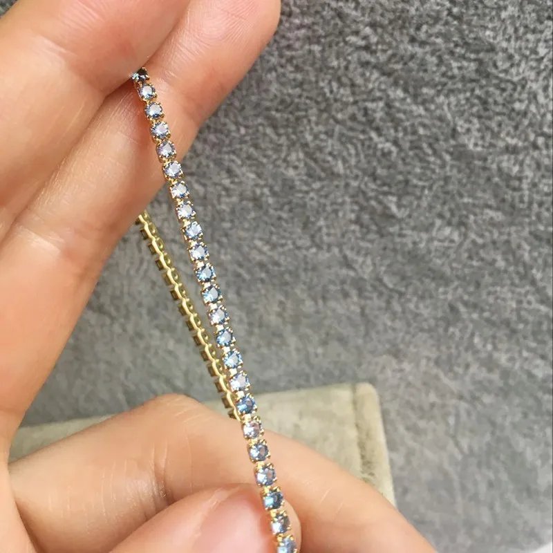 10 цветов s кластер маленькие тонкие круглые фианиты кристаллы теннисная цепочка золотые цветные браслеты для женщин девушек ювелирные изделия крошечные браслеты pulseras