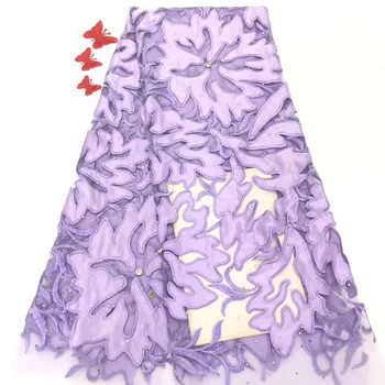

French Net Lace With big stone High Quality African Tulle Lace Fabric New Arrival Nigerian Lace Fabrics For Wedding DPFE271