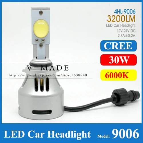 

HB4 9006 CREE LED 30W 12V-24V White 6000K For Car Styling Truck Headlight Fog Light Bulb Lamp Replace HID Dropshipping Hot in EU