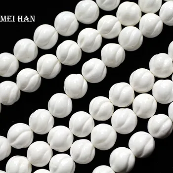 

Free shipping (2 strands/set ) natural 10mm white giant clam carved twisted shell beads for jewelry making design or gift