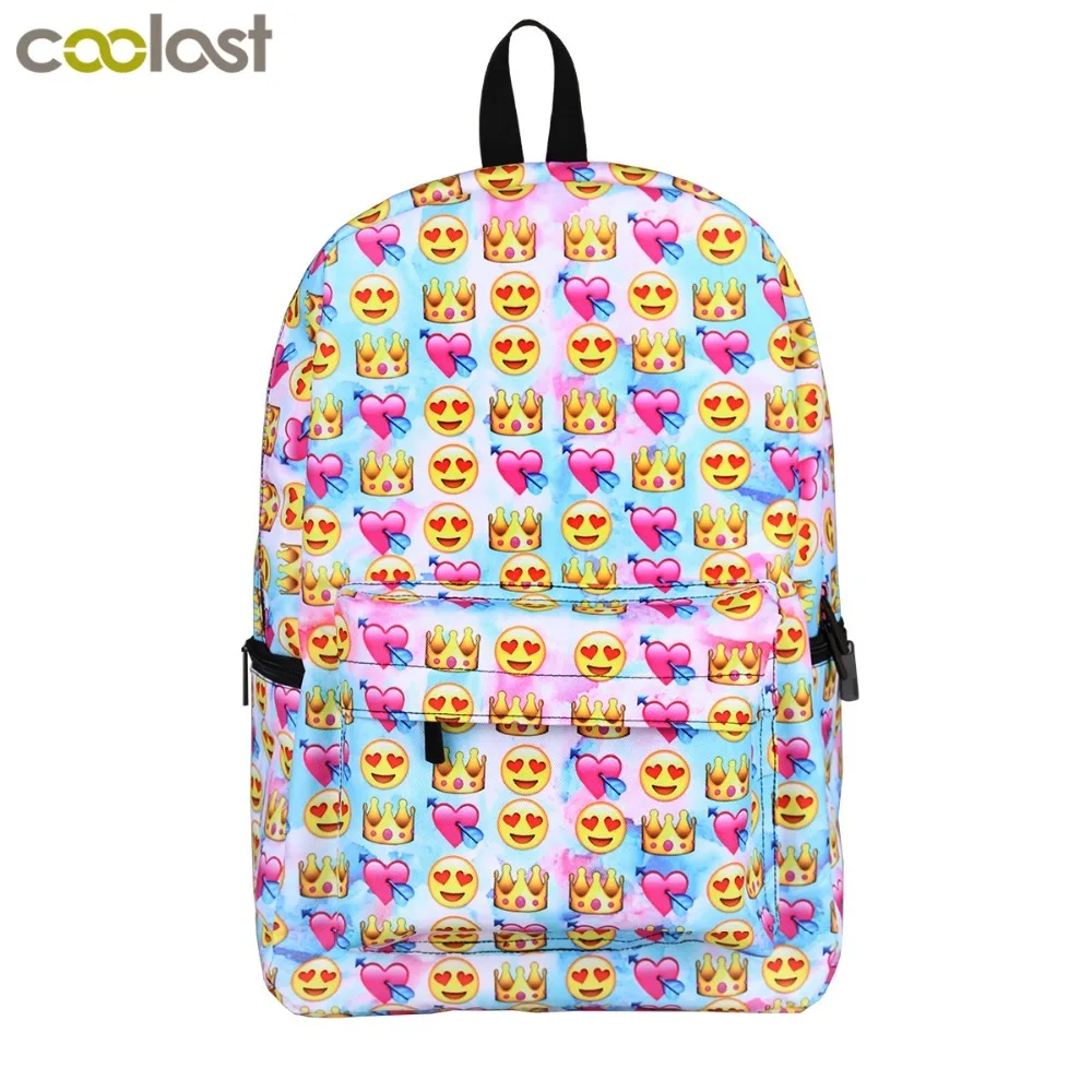 Emoji Leisure Travel Backpack Women mochila kawaii Unicorn Backpack
