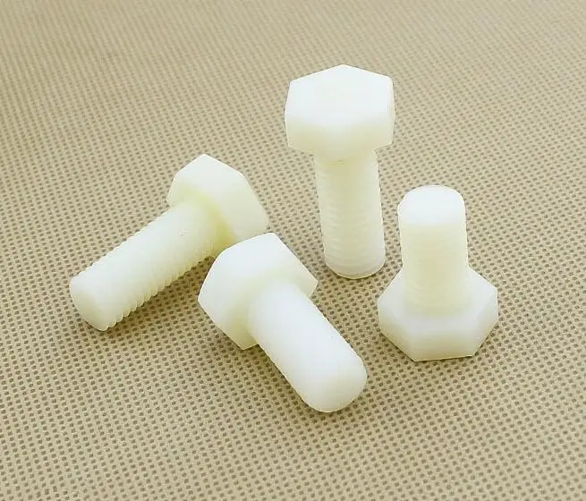 5pcs M12x20mm 50mm White Nylon Hex Bolt White Hex Head Bolts Nylon