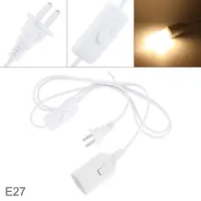 US/EU приостановлено белый держатель лампы с переключатель для светодиодный светильник