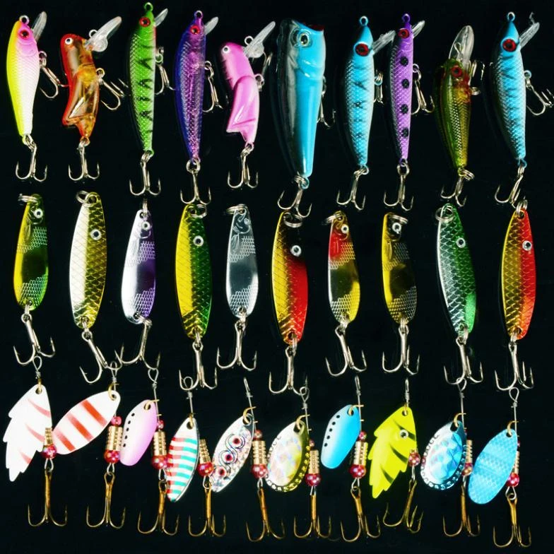 

Fishing Lure Kits  Hard ARTIFICIAL LURES MINNOW FISHING LURES Set Japan Steel Balls 30Pcs Blade Fish Bait Cheap Tackle NEW 2017