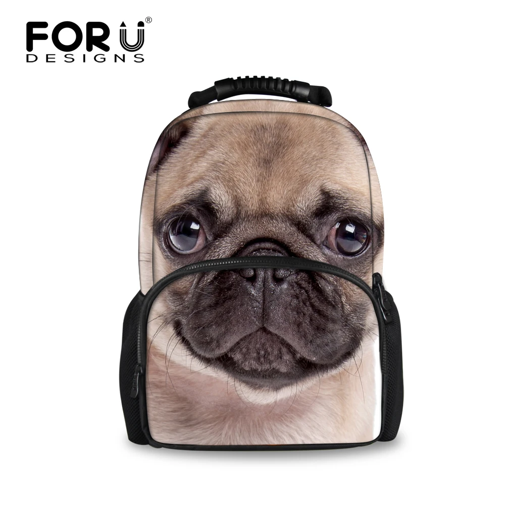 FORUDESIGNS 2017 New Children Felt Backpack Cute Animal Pug Dog Women Backpack Trendy 3D Printing Backpack