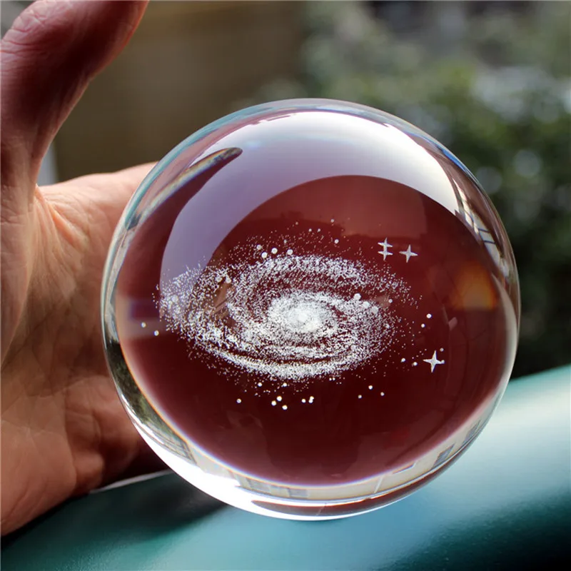 

3D Laser Engraved Milky Way Galaxy Crystal Ball 60 mm Best Birthday Gift for Kids Teacher of Physics Wedding Valentine's Day