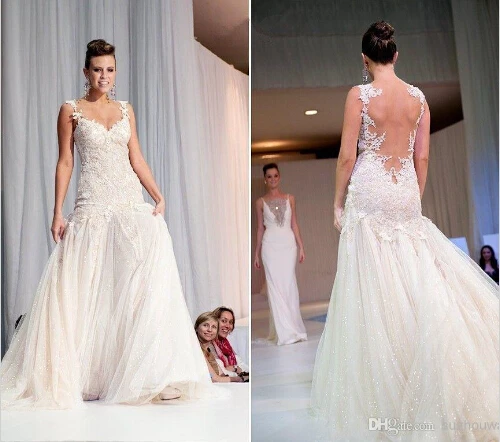 

custom-made casamento bridal gown bride a-line vestido de noiva 2014 sexy backless romantic long wedding dress free shipping